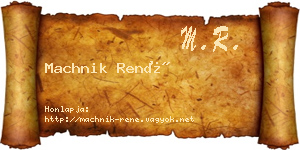 Machnik René névjegykártya